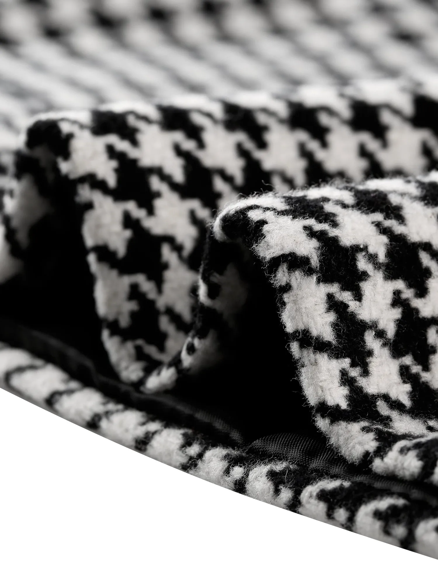 PU Faux Leather Houndstooth Patchwork Zipper A-Line Dress sold by Allegra K product image thumbnail 4