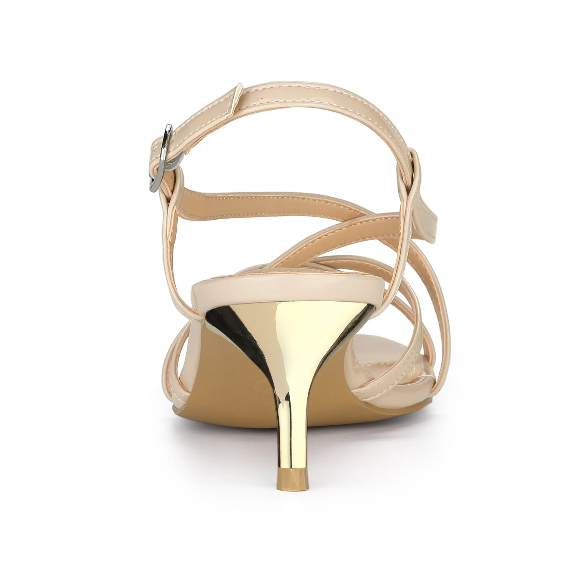 Slingback Strappy Buckle Kitten Heel Sandals sold by Allegra K product image thumbnail 5