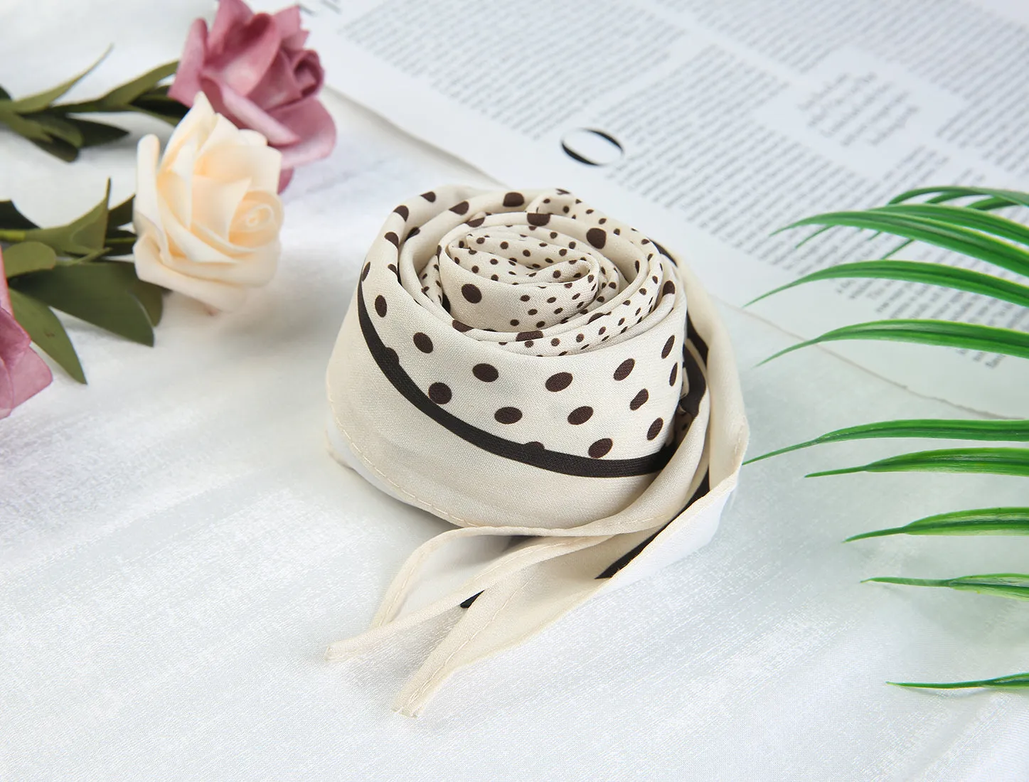 Polka Dot Rhombus Neck Scarves Summer Neckerchief Headbands Bandana sold by Allegra K