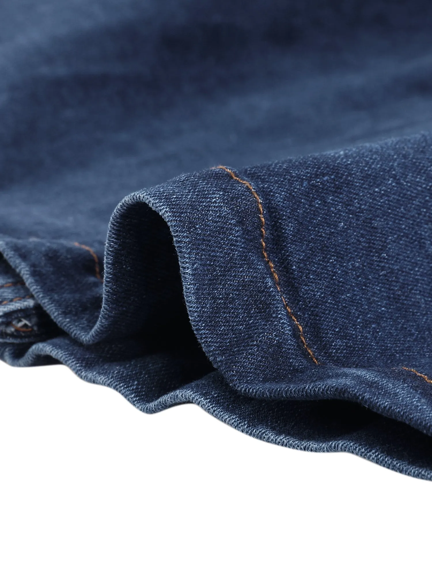 Long Sleeve Lapel Pockets Button Down Belt Denim Dress sold by Allegra K product image thumbnail 5