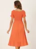 Summer Shirred Off Shoulder Ruffle Split Hem Midi Dress sold by Allegra K