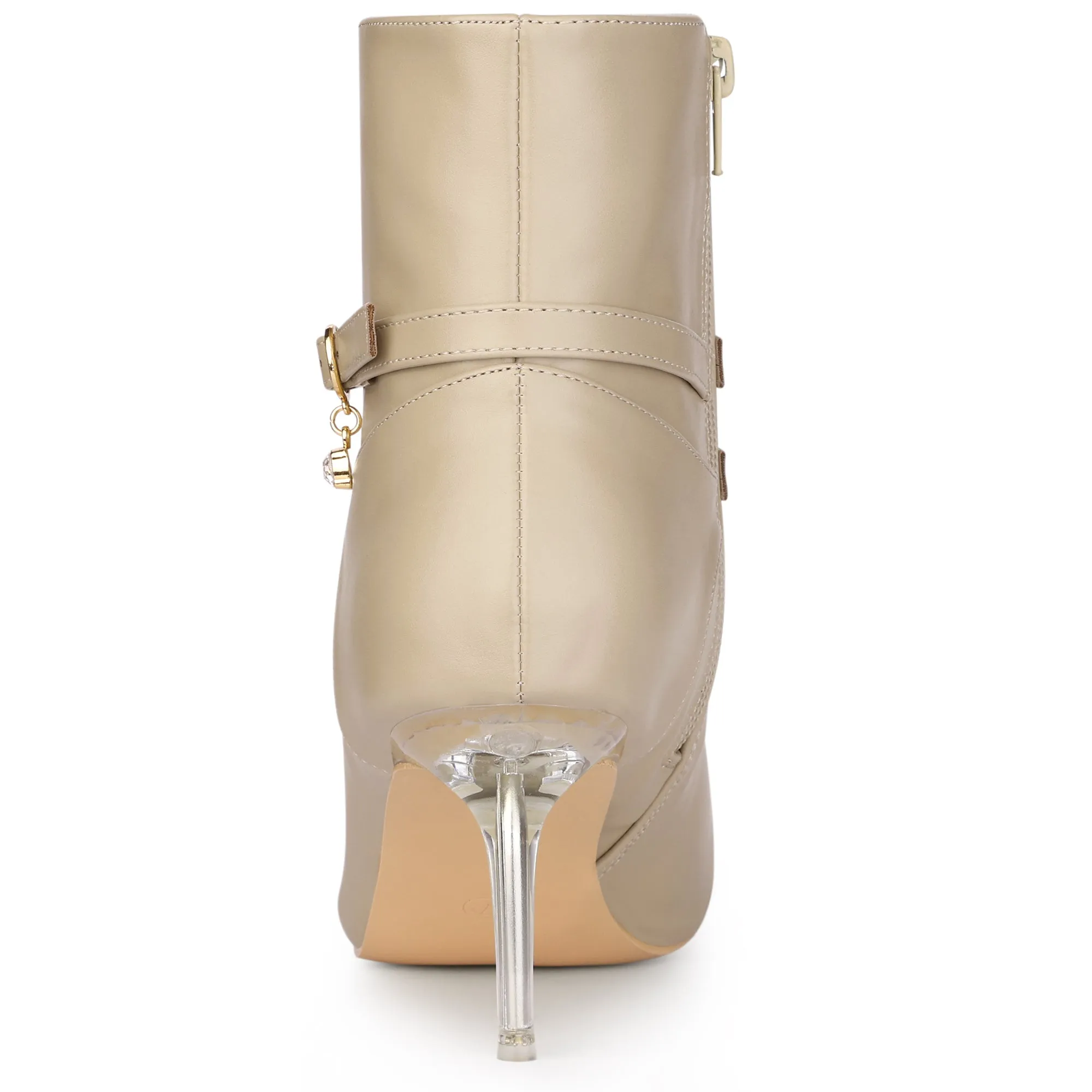 Pointed Toe Transparent Stiletto Clear Heel Ankle Boots sold by Allegra K product image thumbnail 5