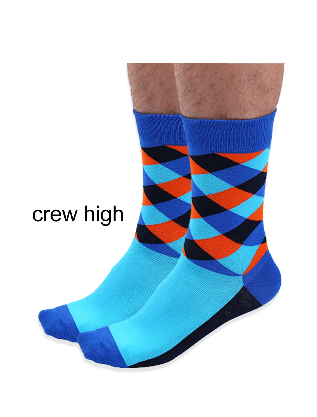 Mens Dress Argyle Colorful Funky Cotton Crew Socks 6 Pairs sold by Allegra K product image thumbnail 3