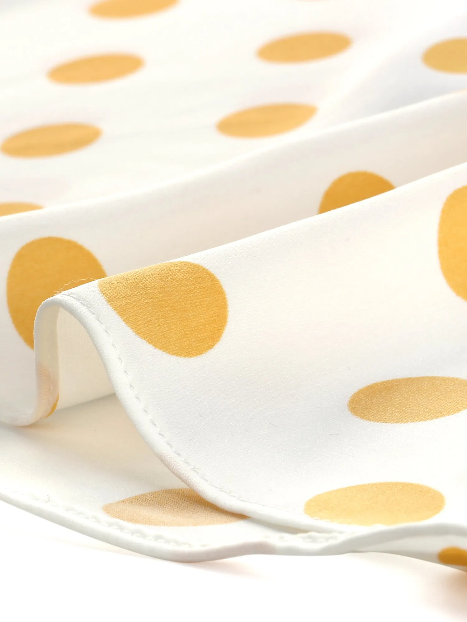 Polka Dots Stand Collar Pleat Keyhole Short Flare Sleeve Blouse sold by Allegra K product image thumbnail 4