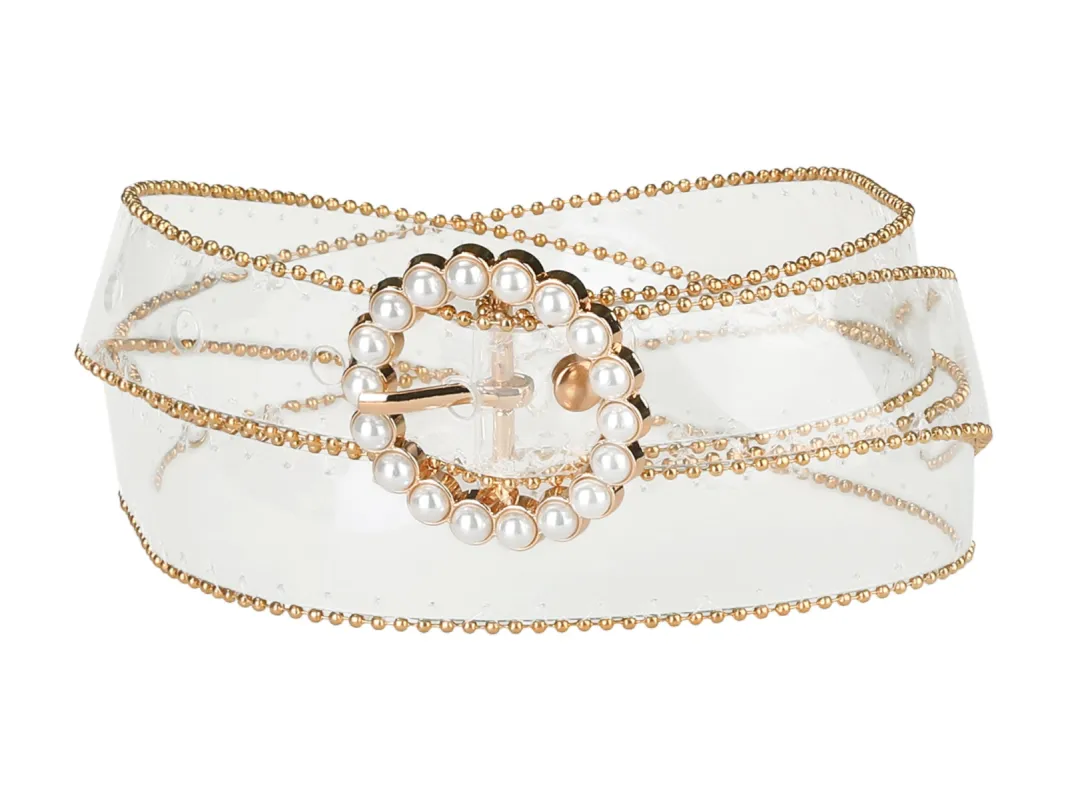 Stylish Clear Waist Dresses Transparent Belts Pin Buckle Belt sold by Allegra K
