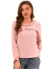 Ruffle Neck Swiss Dots Puff Long Sleeve Blouse Top sold by Allegra K
