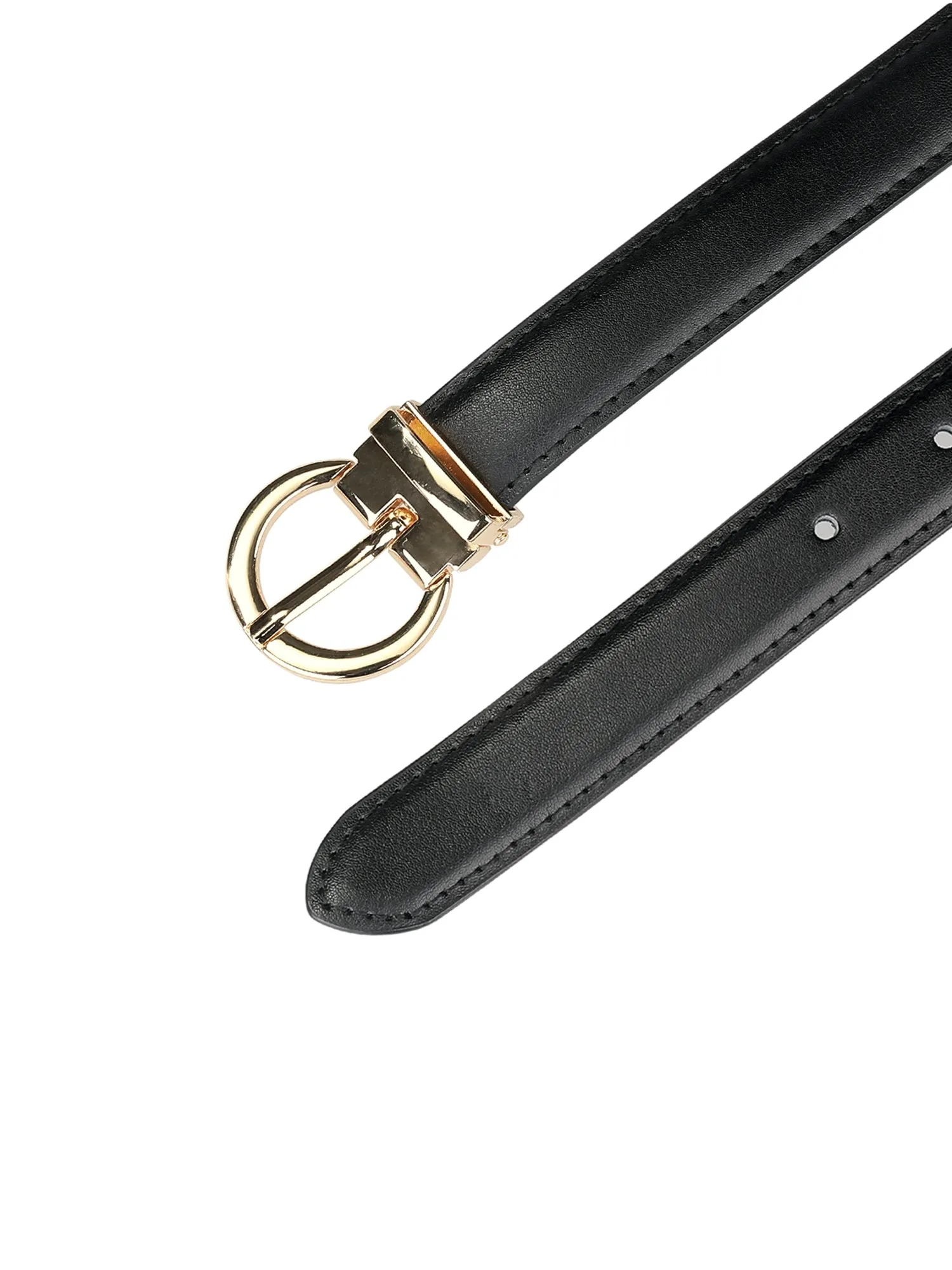 Skinny Faux Leather O Ring Metal Buckle Dress Pants Waist Belts sold by Allegra K product image thumbnail 2