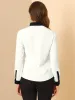 Contrast Collar Shirt Chiffon Long Sleeve Work Office Blouse sold by Allegra K