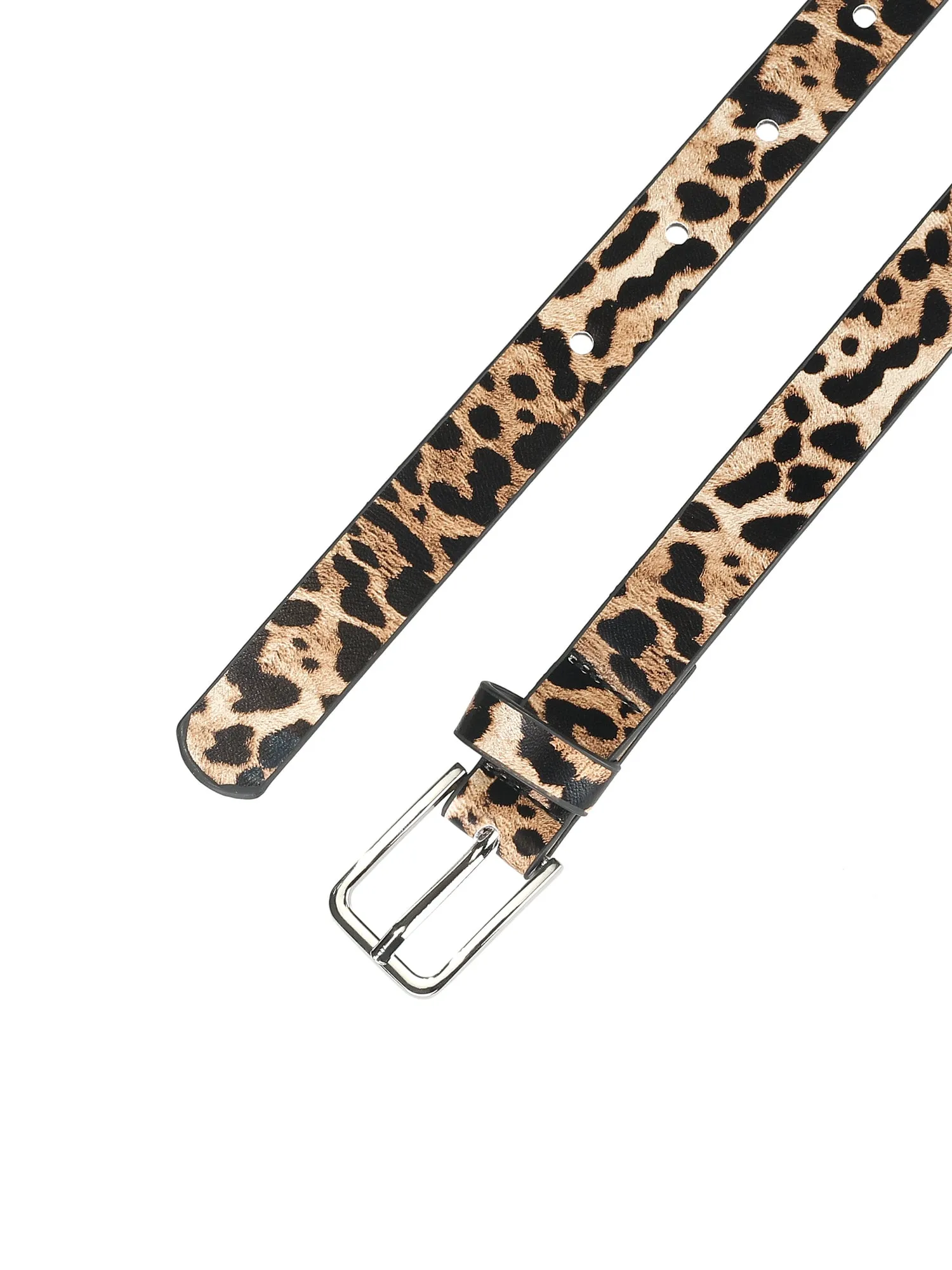 Skinny Single Pin Buckle Animal Printed Thin Faux Leather Waist Belt sold by Allegra K product image thumbnail 2