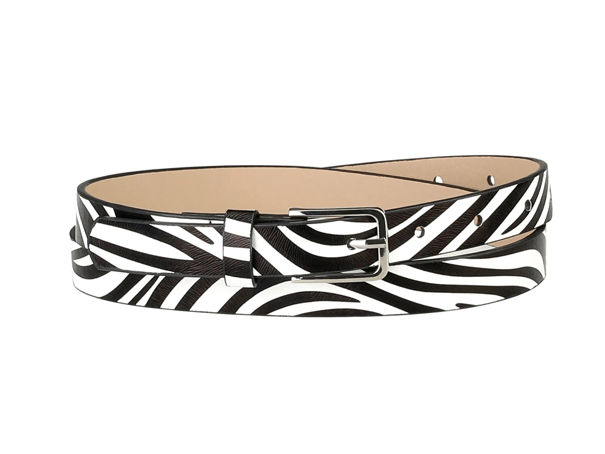 Skinny Single Pin Buckle Animal Printed Thin Faux Leather Waist Belt sold by Allegra K product image thumbnail 5