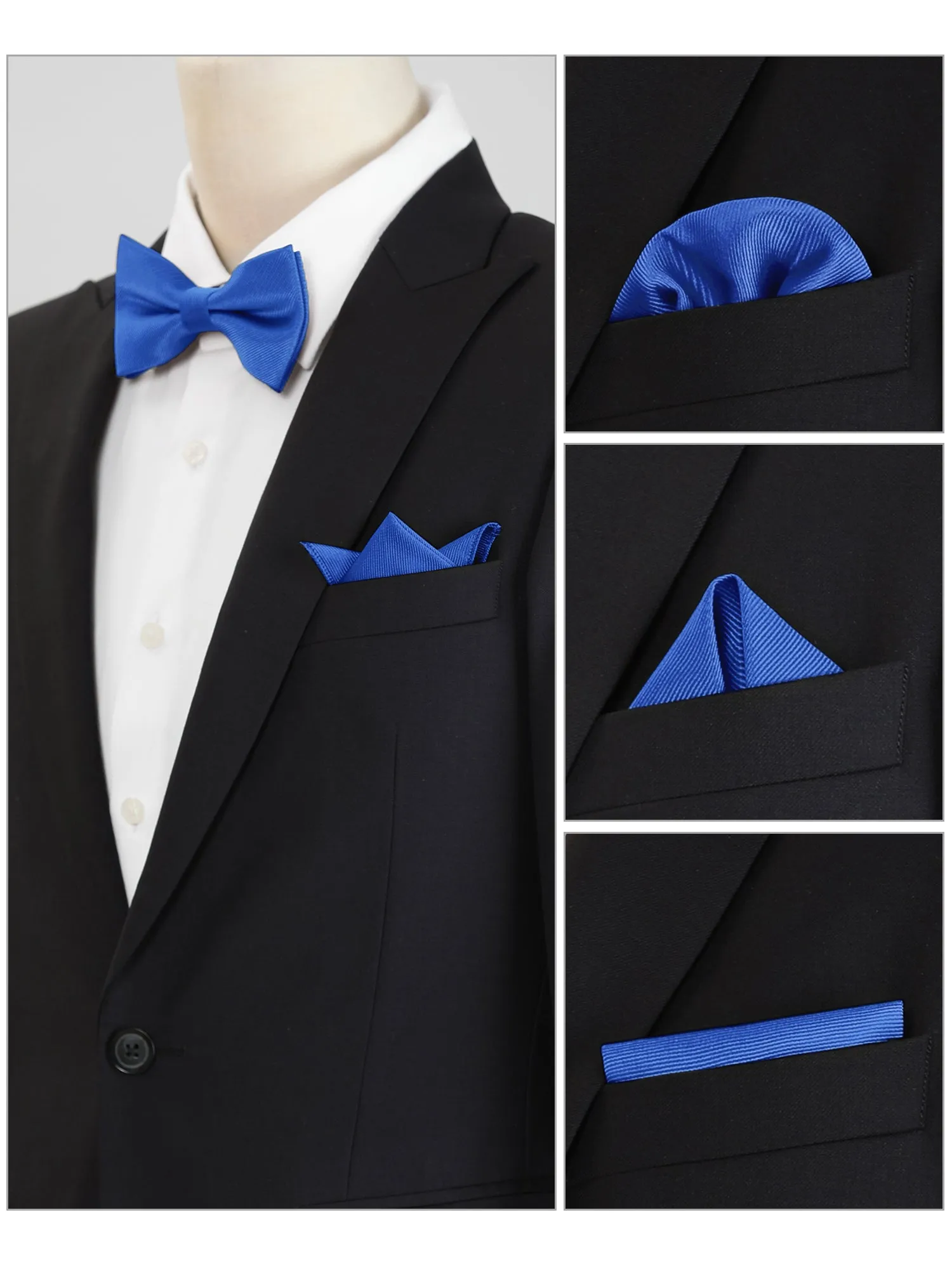 Solid Color Pre-Tied Bow Tie Wedding Party Pocket Square Set sold by Allegra K product image thumbnail 5