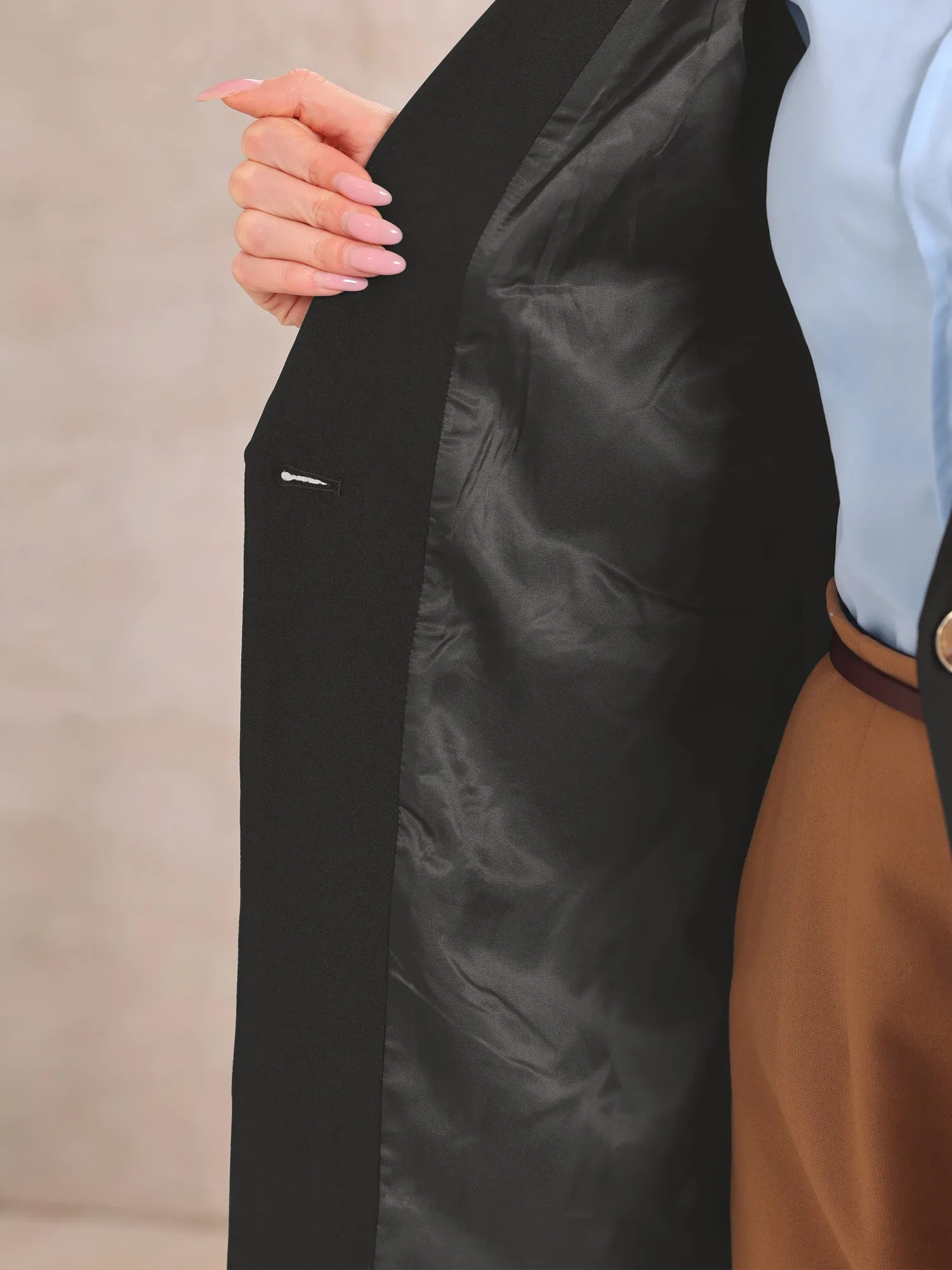 Notched Lapel Collar One Button Office Blazer sold by Allegra K product image thumbnail 4