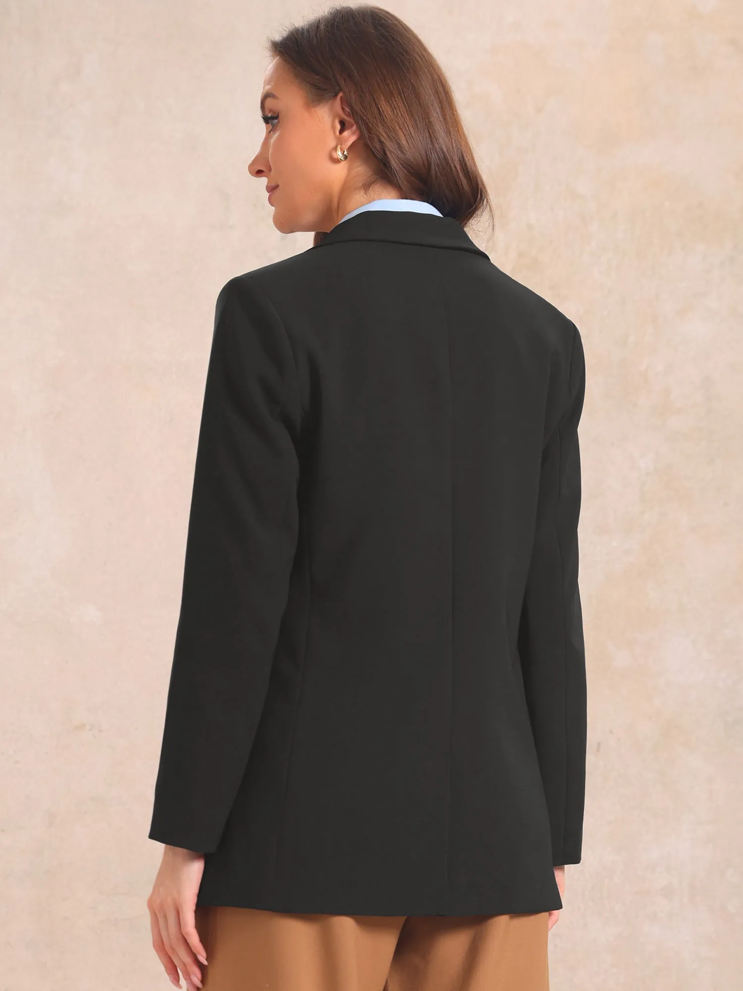 Notched Lapel Collar One Button Office Blazer sold by Allegra K product image thumbnail 3