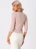 Women's V Neck Button Down 3/4 Sleeve Lightweight Solid Knit Cardigan Sweater sold by Allegra K