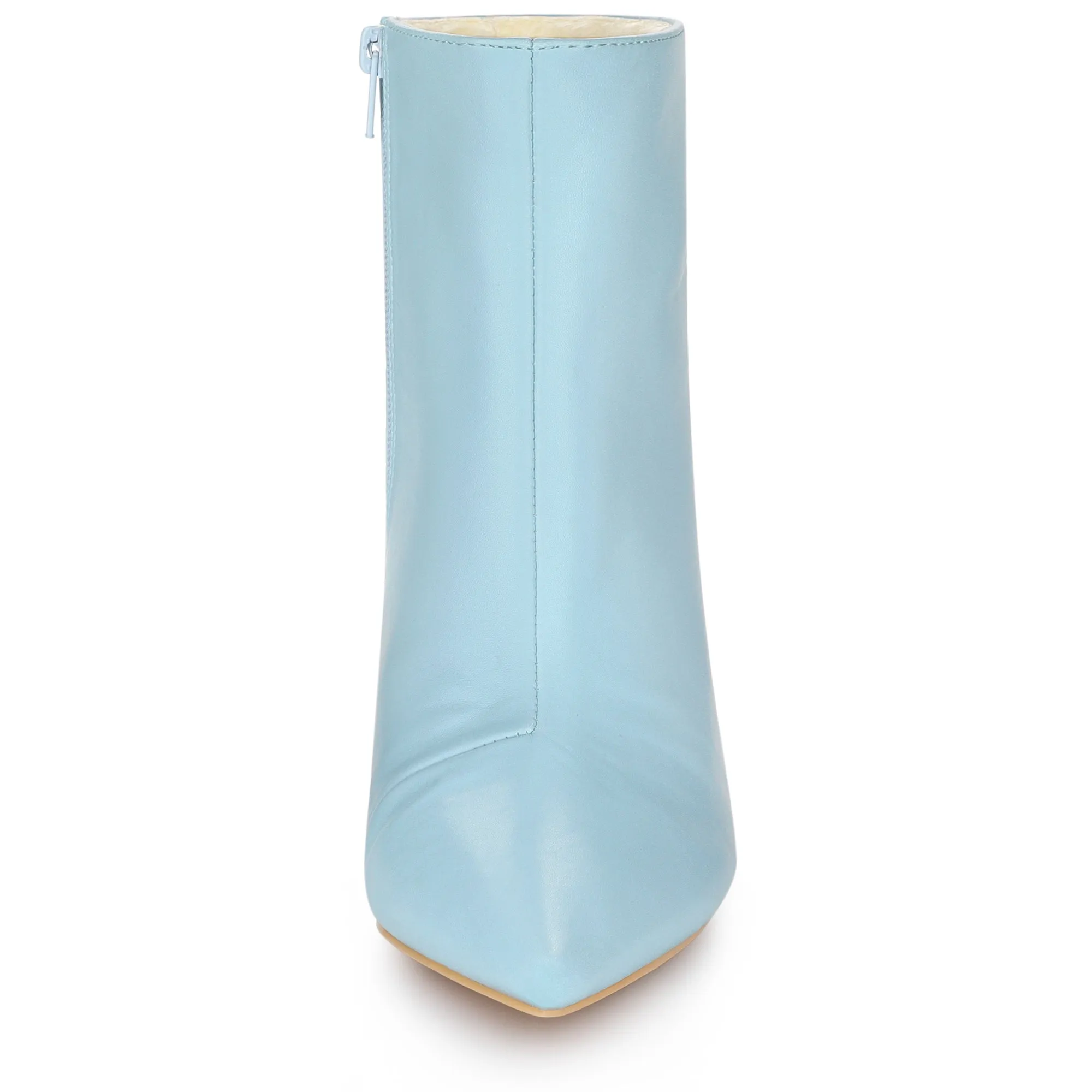 Clear Heel Pointed Toe Wedge Heel Faux Leather Ankle Boots sold by Allegra K product image thumbnail 4