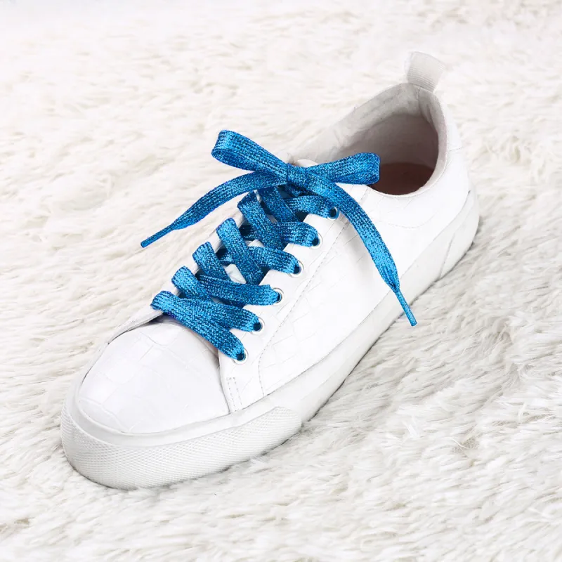 Metallic Glitter Shiny Flat Sneakers Shoelace Strings sold by Allegra K