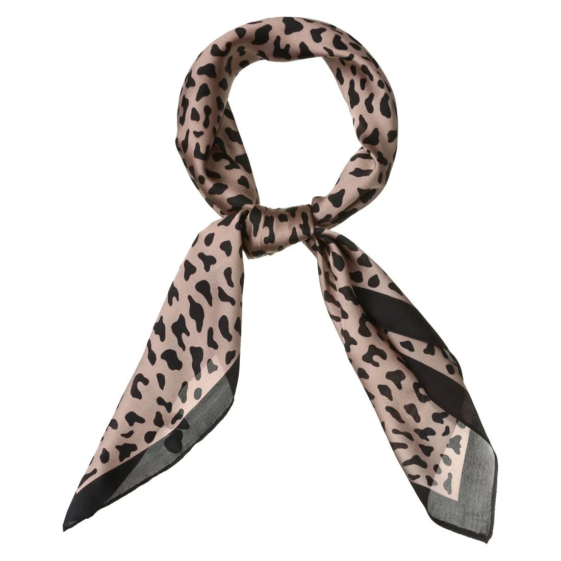 70cm Animal Leopard Print Silk Square Scarf Kerchief Bandana sold by Allegra K