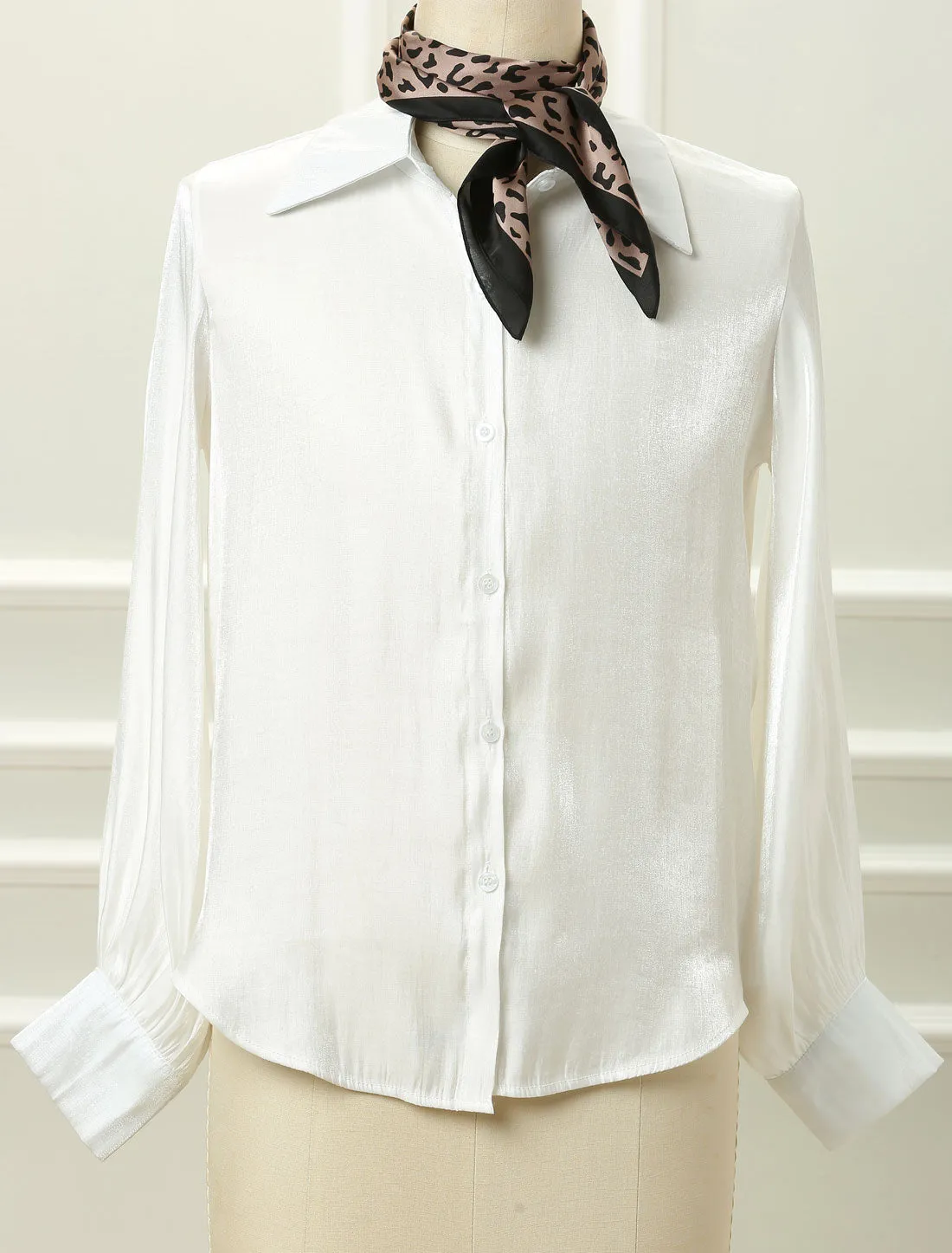 70cm Animal Leopard Print Silk Square Scarf Kerchief Bandana sold by Allegra K product image thumbnail 2