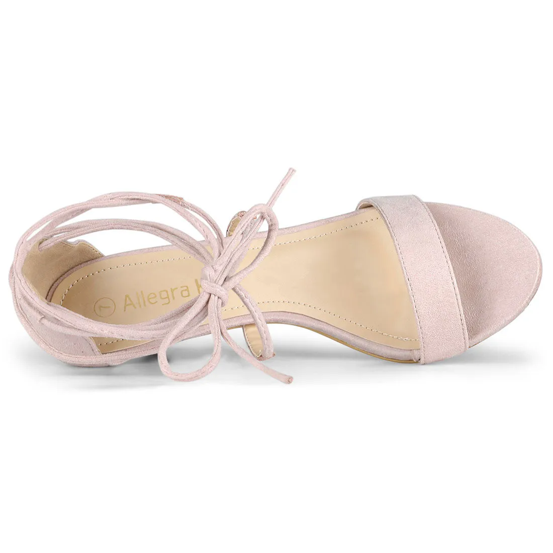 Kitten Heel Lace Up Open Toe Sandals sold by Allegra K product image thumbnail 5