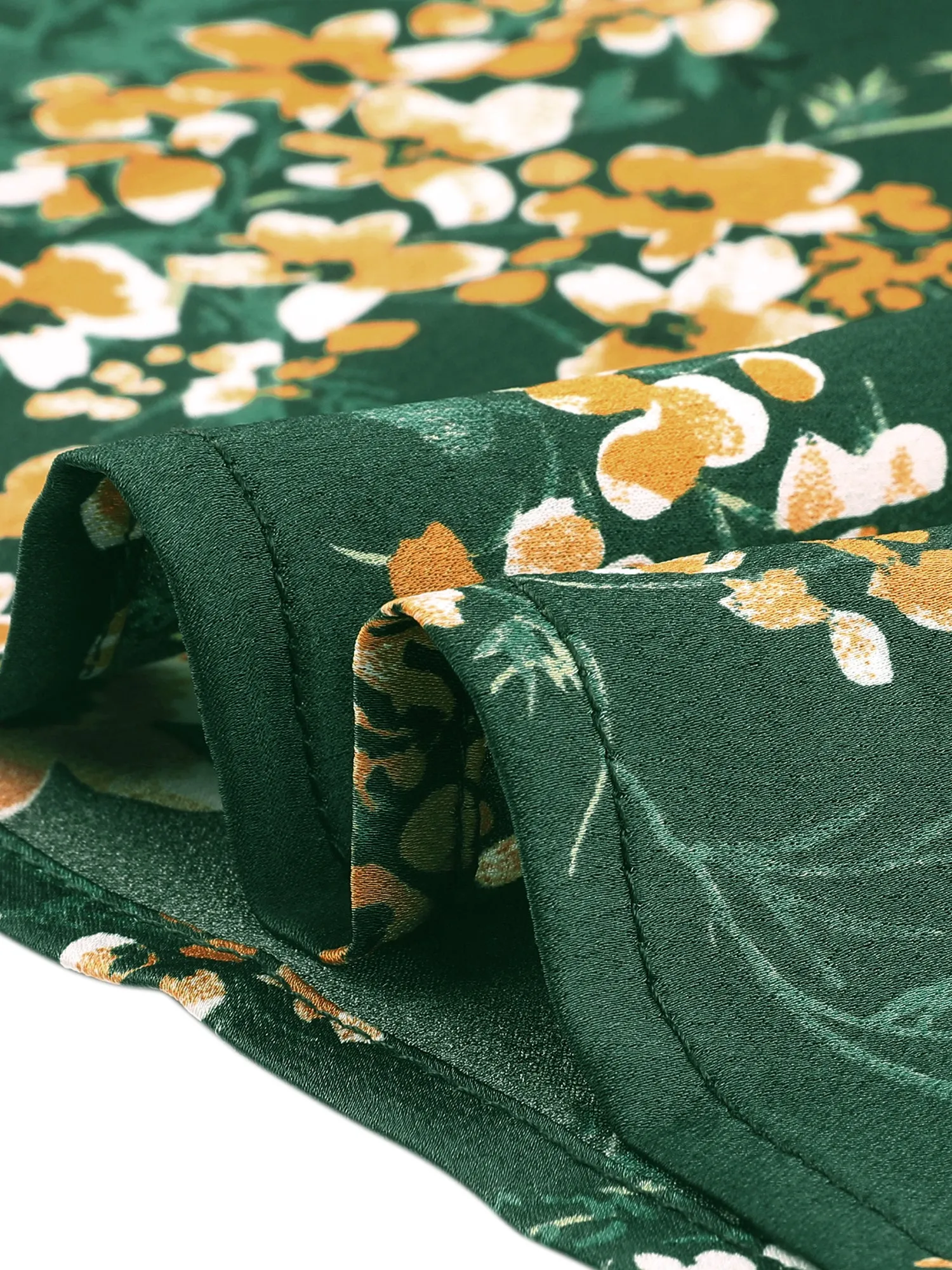 Vintage Mandarin Collar Flared Sleeve Casual Floral Cheongsam Dress sold by Allegra K product image thumbnail 5