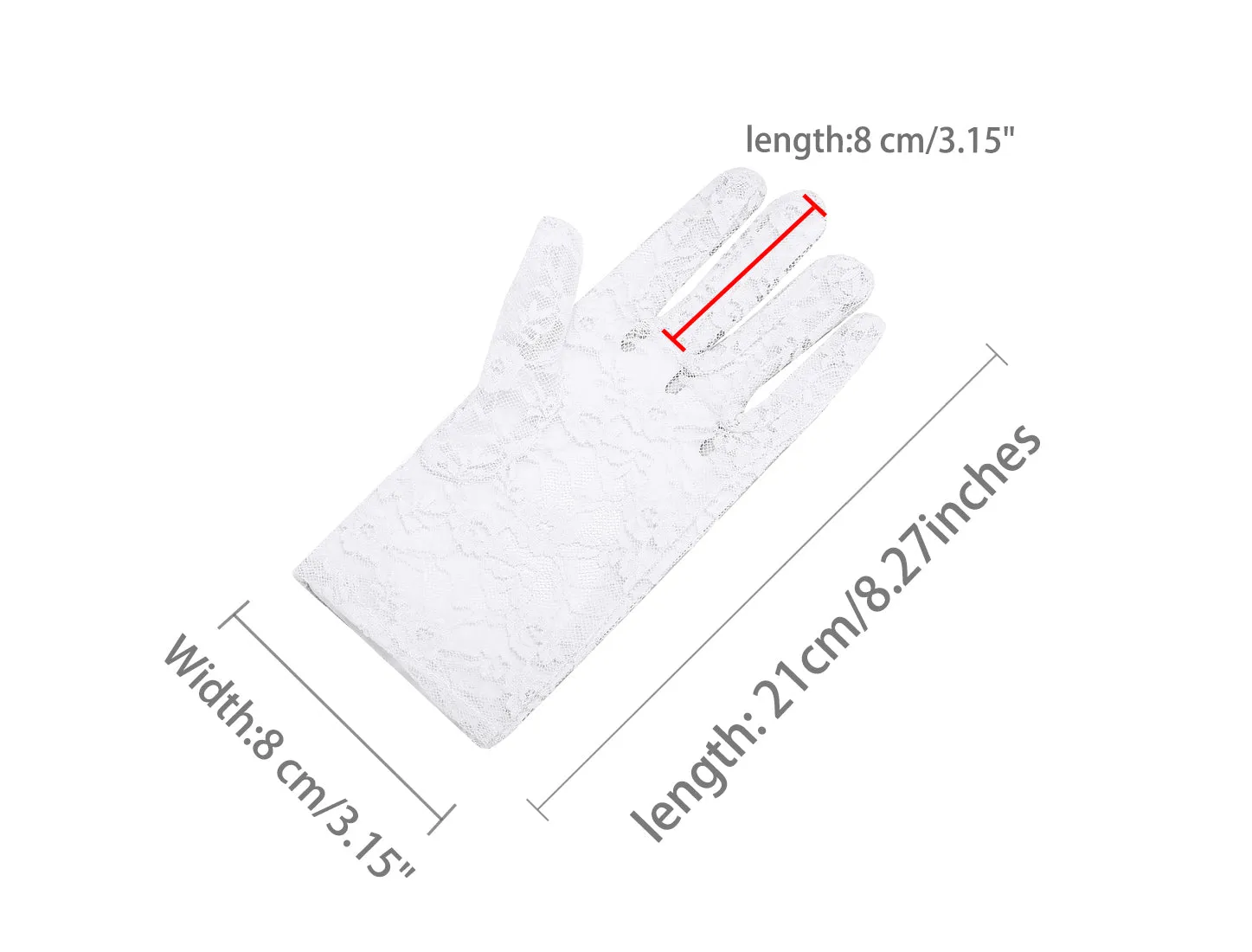 Floral 1920s Bridal Wedding Party Opera Full Finger Lace Gloves sold by Allegra K product image thumbnail 3