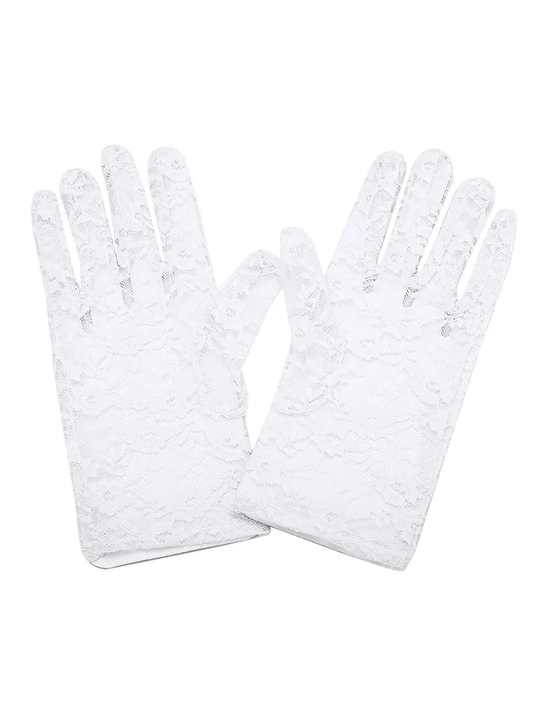 Floral 1920s Bridal Wedding Party Opera Full Finger Lace Gloves sold by Allegra K