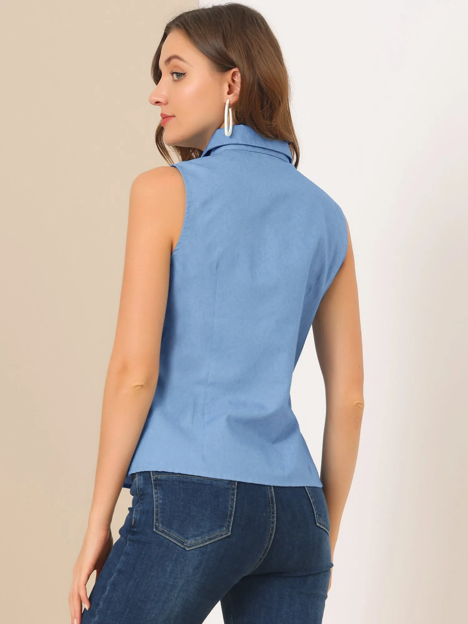 Mock Neck Blouse Top Casual Slim Fit Solid Puff Long Sleeve T Shirt sold by Allegra K product image thumbnail 5