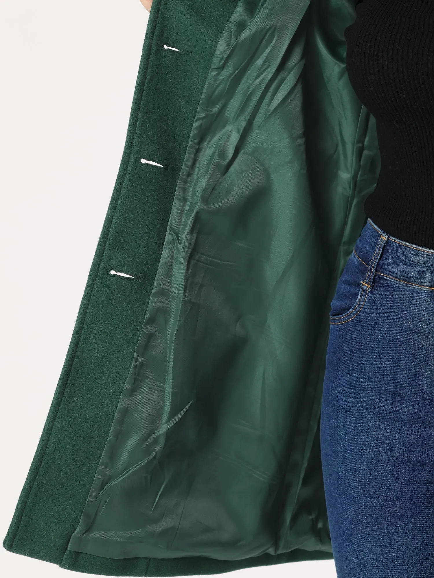 Solid Winter Single Breasted Long Warm Pocketed Pea Coat sold by Allegra K product image thumbnail 4