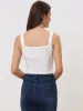 Cami Sleeveless Spaghetti Strap Zip Up Sexy Tank Crop Top sold by Allegra K