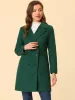 Notched Lapel Double Breasted Outwear Winter Long Coat sold by Allegra K