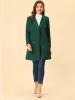 Notched Lapel Double Breasted Outwear Winter Long Coat sold by Allegra K