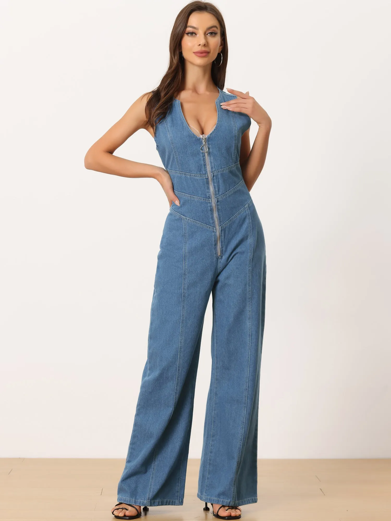 【WONDER WONDER】Enjet zipper pocket boxy denim zip-up JK Slim Bootcut Ankle Jeans In Cool Embrace® Denim With Frayed