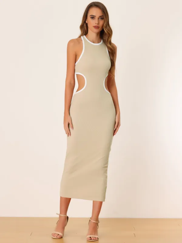 Racerback Cut Out Sleeveless Maxi Backless Bodycon Dress sold by Allegra K