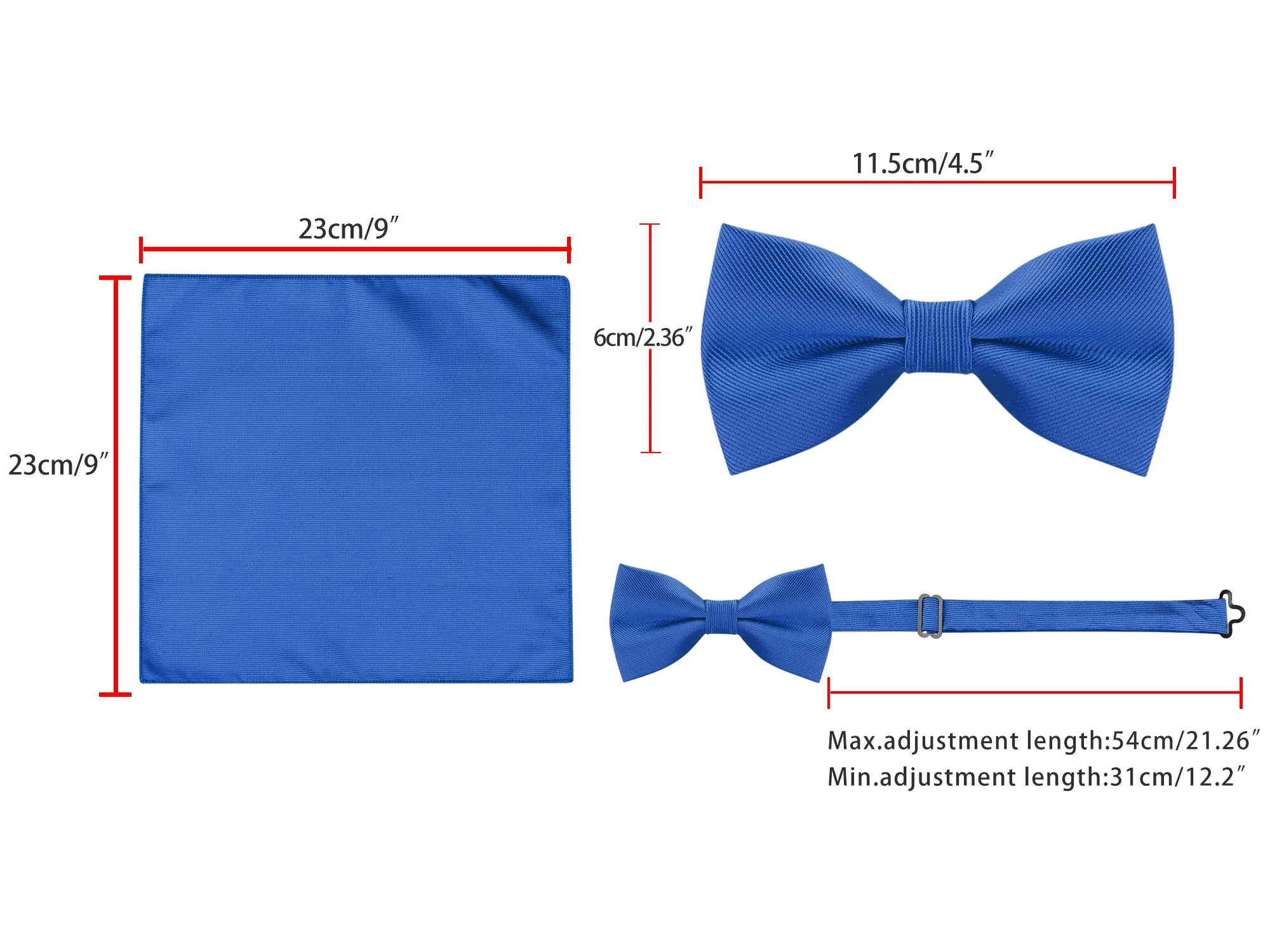 Satin Necktie Bowtie Square Solid Color Wedding Business Tie Set sold by Allegra K product image thumbnail 5