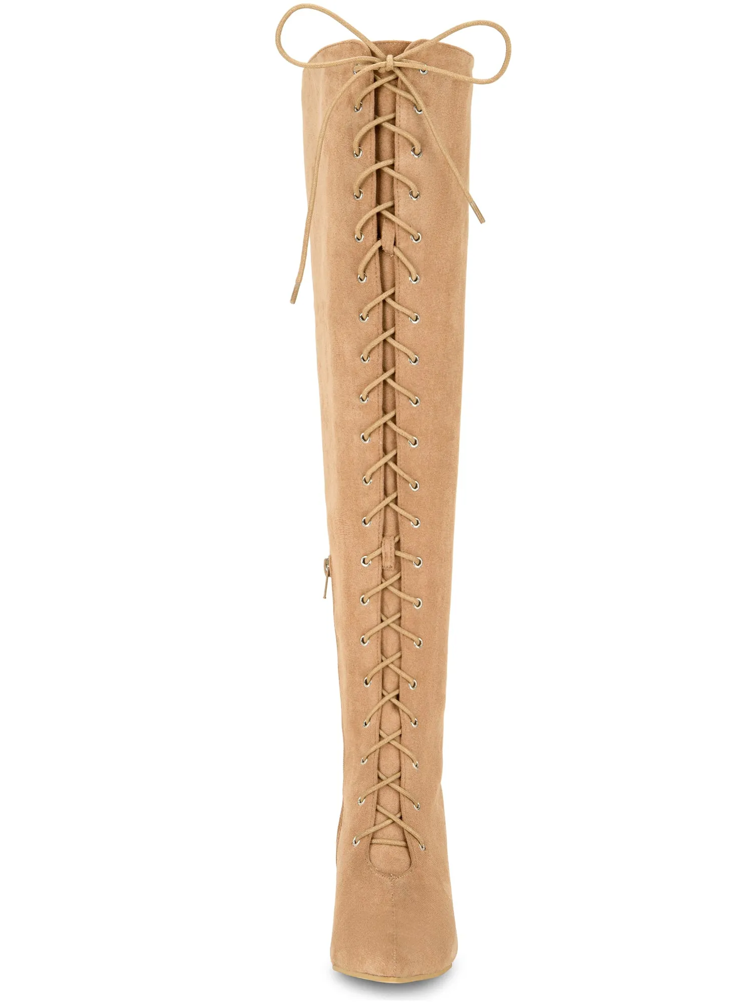 Women's Lace Up Stiletto Heel Over the Knee High Boots sold by Allegra K product image thumbnail 2