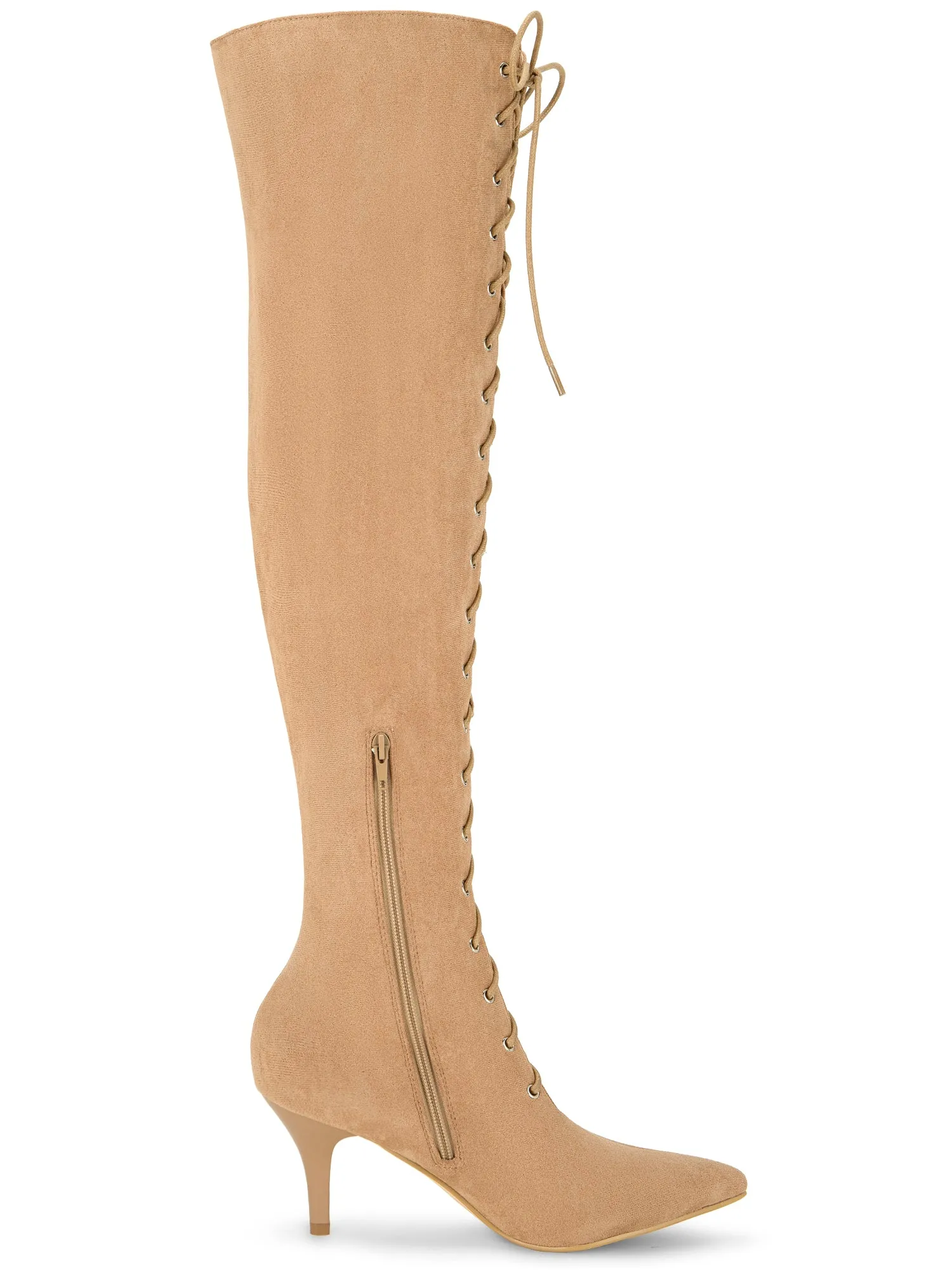 Women's Lace Up Stiletto Heel Over the Knee High Boots sold by Allegra K product image thumbnail 5