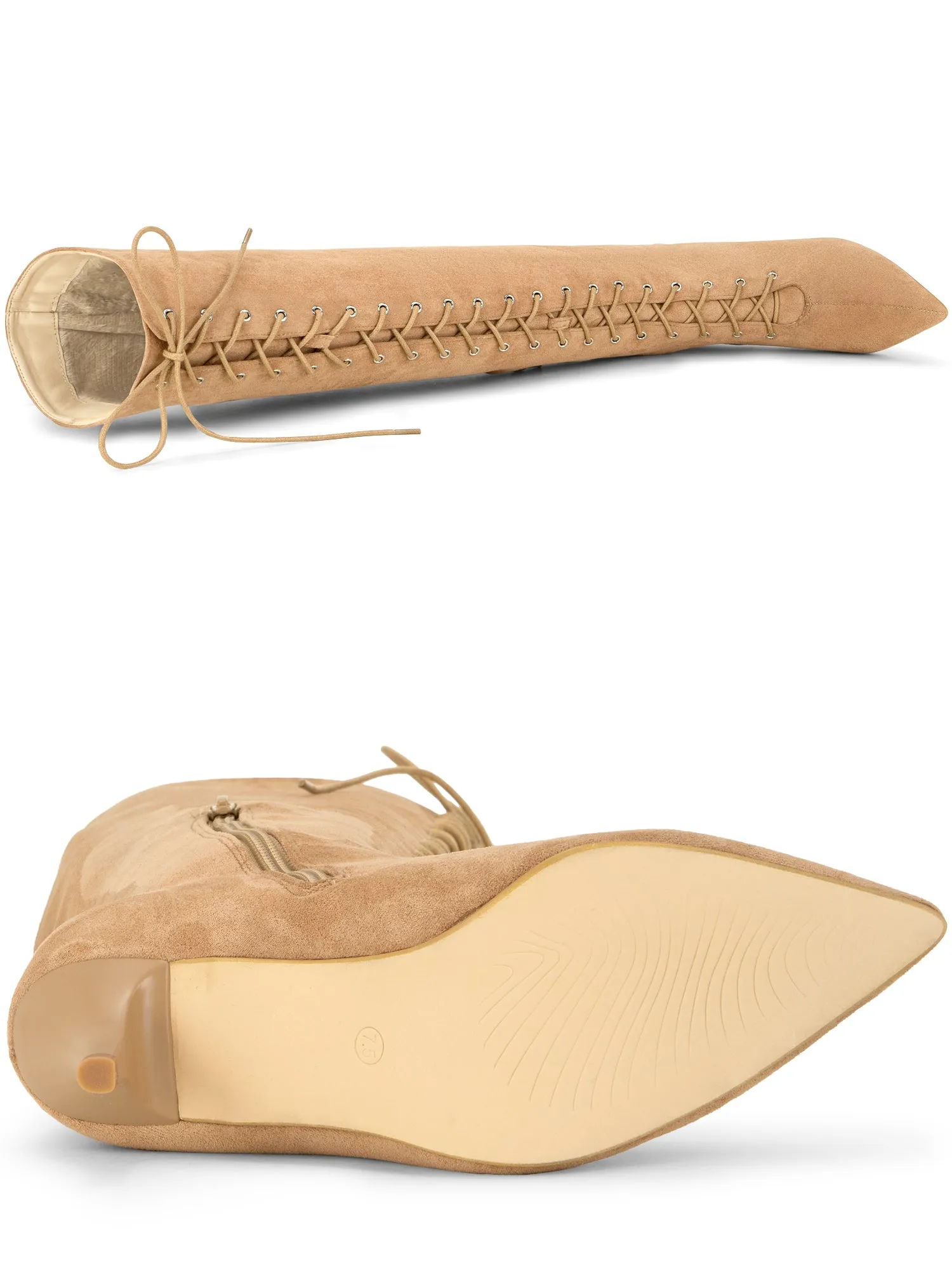 Women's Lace Up Stiletto Heel Over the Knee High Boots sold by Allegra K product image thumbnail 4