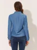 Button Down V Neck Chambray Long Sleeve Loose Casual Shirt sold by Allegra K
