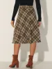 Vintage Tartan Plaid High Waist Belted Retro A-Line Midi Skirt sold by Allegra K
