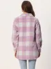 Plaid Winter Casual Jacket Two Pockets Button Front Closure Coat sold by Allegra K