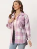 Plaid Winter Casual Jacket Two Pockets Button Front Closure Coat sold by Allegra K
