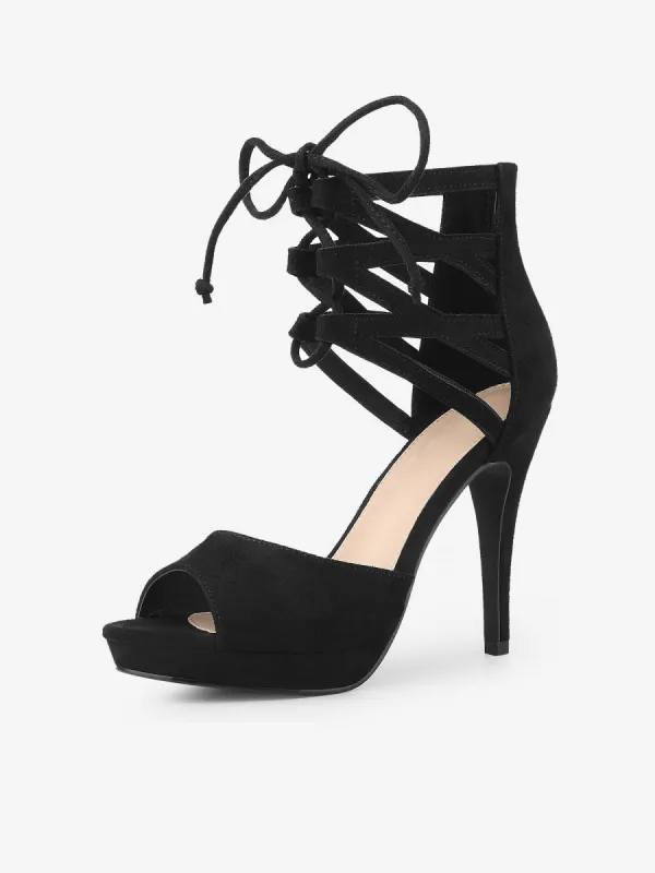 Women's Platform Gladiator Strappy Open Toe Stiletto High Heel Sandals sold by Allegra K