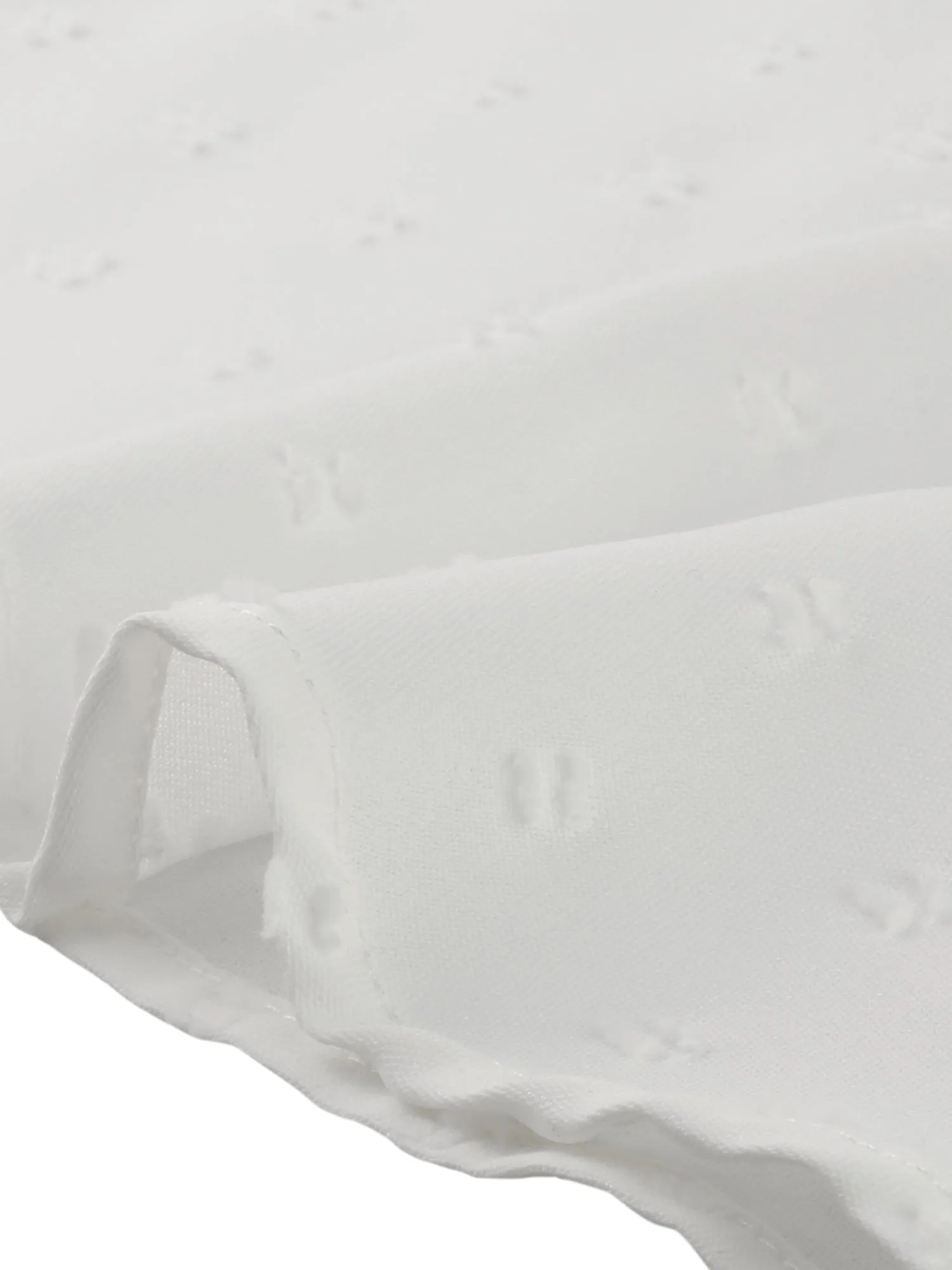 V Neck Lace Crochet Ruffles Cap Sleeves Swiss Dots Blouse sold by Allegra K product image thumbnail 5