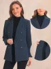 Lapel Collar Shoulder Pads Double Breasted Work Office Blazer sold by Allegra K