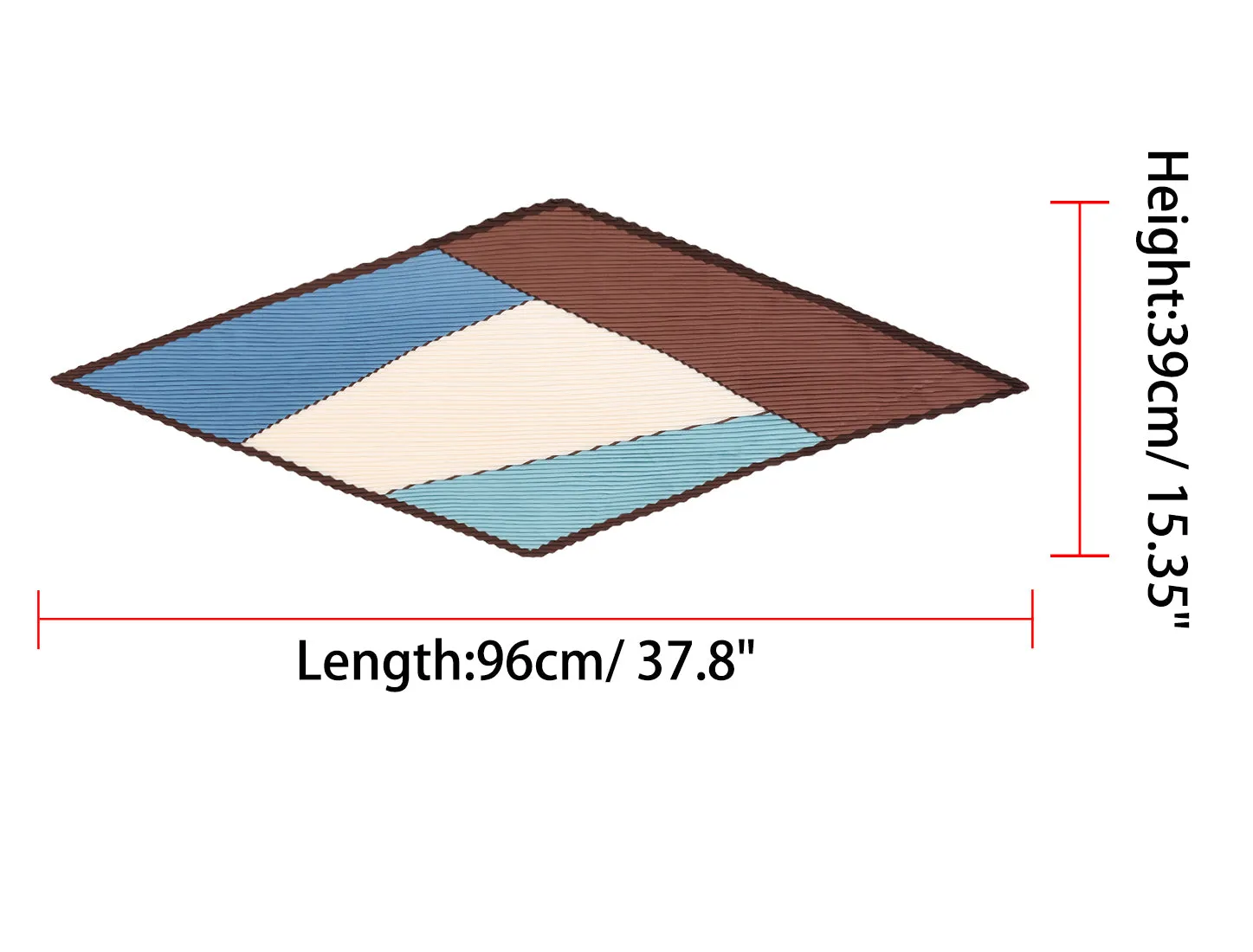 Pleated Contrast Color Block Rhombus Neck Scarf Neckerchief Bandana sold by Allegra K product image thumbnail 3