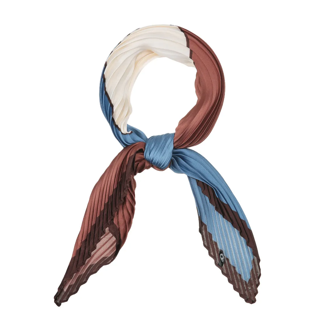 Pleated Contrast Color Block Rhombus Neck Scarf Neckerchief Bandana sold by Allegra K