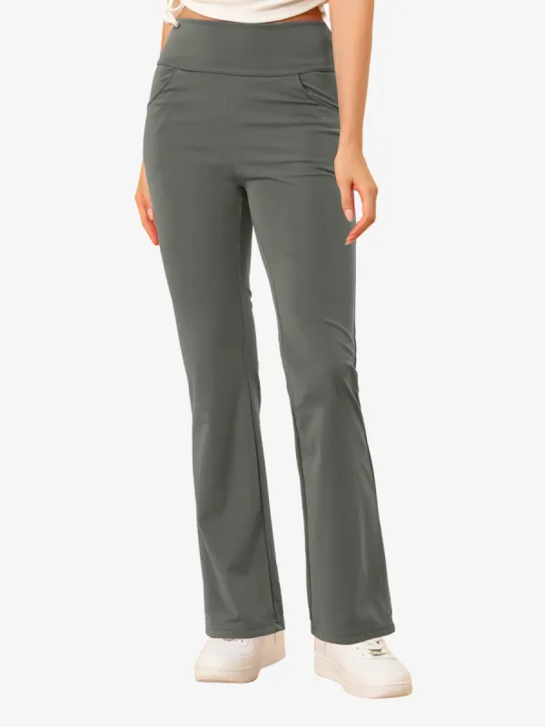 Yoga Pants Tummy Control Stretch Workout Bootleg Pant sold by Allegra K