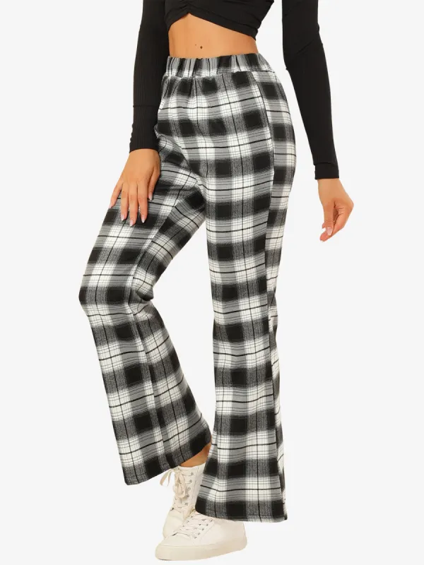 Plaid Pants Tartan Elastic Waist Casual Work Long Trousers sold by Allegra K