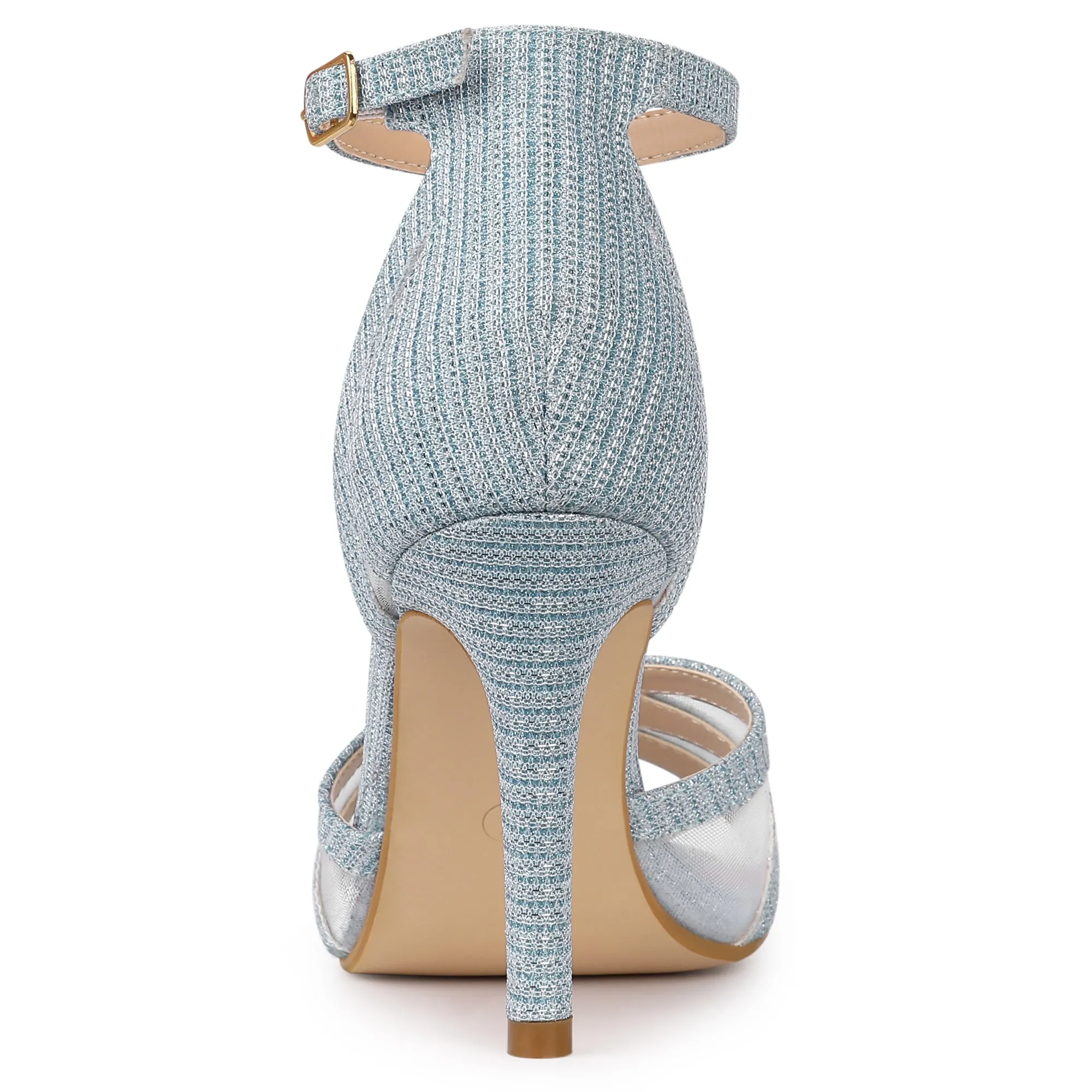 Glitter Ankle Strap Stiletto Heel Sandal sold by Allegra K product image thumbnail 4