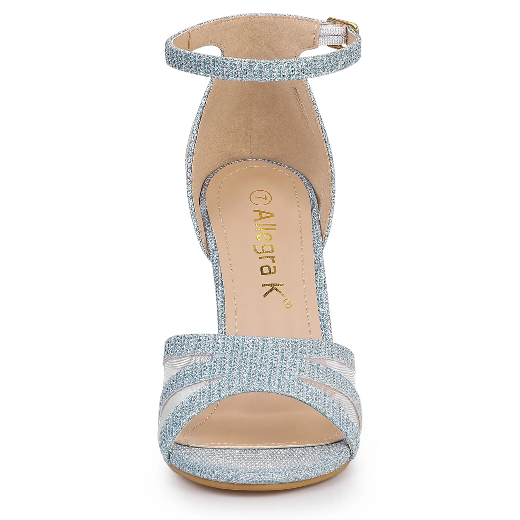 Glitter Ankle Strap Stiletto Heel Sandal sold by Allegra K product image thumbnail 3